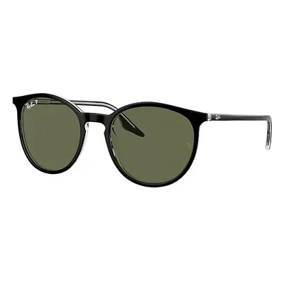 Ray-Ban Sunglasses Unisex Rb2204 - Black On Transparent Frame Green Lenses Polarized 54-20