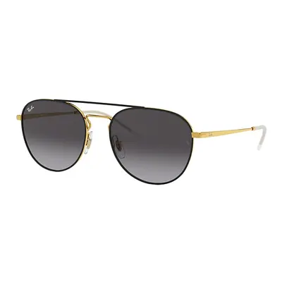 Ray-Ban Sunglasses Unisex Rb3589 - Black On Gold Frame Grey Lenses 55-18