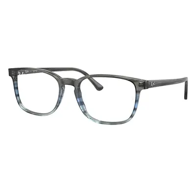 Ray-Ban Eyeglasses Unisex Rb5418 Optics - Striped Grey & Blue Frame Clear Lenses Polarized 54-19