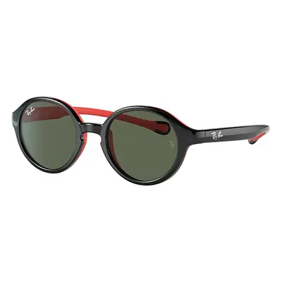 Ray-Ban Sunglasses Children Rb9075s Kids - Black On Red Frame Green Lenses 37-16