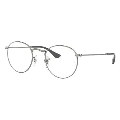 Ray-Ban Eyeglasses Unisex Round Metal Optics - Gunmetal Frame Clear Lenses 50-21