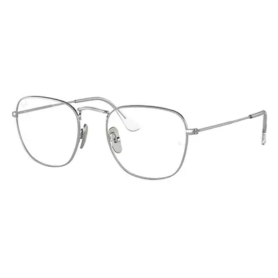 Ray-Ban Eyeglasses Man Frank Titanium Optics - Silver Frame Clear Lenses 51-20