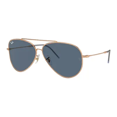 Ray-Ban Sunglasses Unisex Aviator Reverse - Rose Gold Frame Blue Lenses 59-11