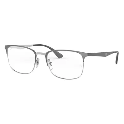 Ray-Ban Eyeglasses Unisex Rb6421 Optics - Grey On Silver Frame Clear Lenses Polarized 52-18