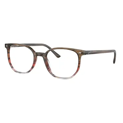 Ray-Ban Eyeglasses Unisex Elliot Optics - Striped Brown & Red Frame Demo Lens Lenses Polarized 4