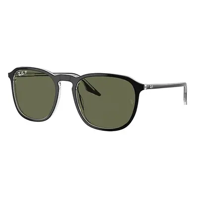 Ray-Ban Sunglasses Unisex Rb2203 - Black On Transparent Frame Green Lenses Polarized 55-20