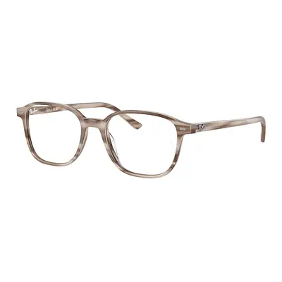 Ray-Ban Eyeglasses Unisex Leonard Optics - Striped Beige Frame Clear Lenses Polarized 51-17