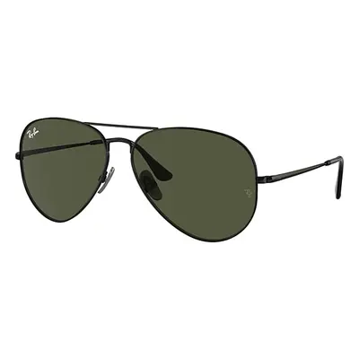 Ray-Ban Sunglasses Unisex Aviator Titanium - Black Frame Green Lenses 62-14