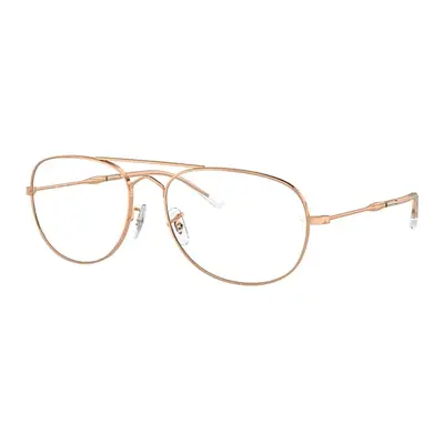 Ray-Ban Eyeglasses Unisex Bain Bridge Optics - Rose Gold Frame Clear Lenses Polarized 57-17