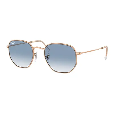 Ray-Ban Sunglasses Unisex Hexagonal - Rose Gold Frame Blue Lenses 54-21