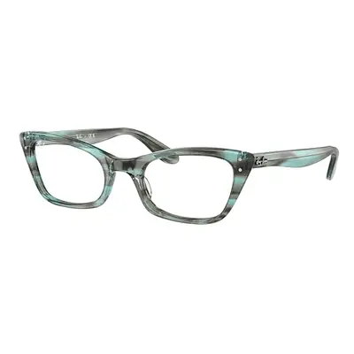 Ray-Ban Eyeglasses Woman Lady Burbank Optics - Striped Green Frame Clear Lenses Polarized 49-20