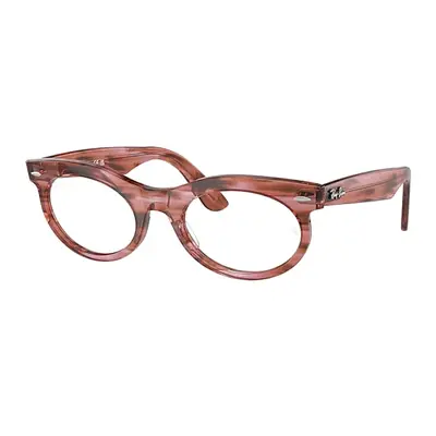 Ray-Ban Eyeglasses Unisex Wayfarer Oval Optics - Striped Transparent Pink Frame Clear Lenses Pol