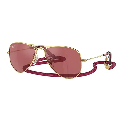 Ray-Ban Sunglasses Children Mini Aviator Summer Capsule - Arista Gold Frame Red Lenses 52-14