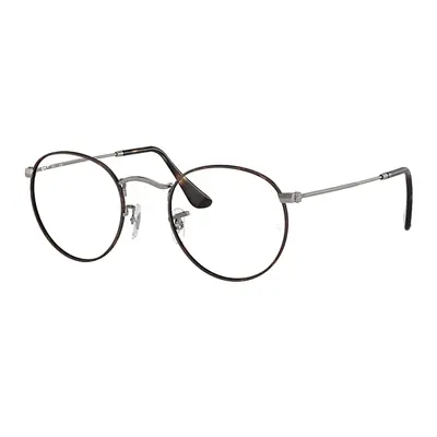 Ray-Ban Eyeglasses Unisex Round Metal Optics - Gunmetal Frame Clear Lenses 47-21