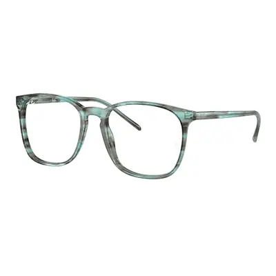 Ray-Ban Eyeglasses Unisex Rb5387 Optics - Striped Green Frame Clear Lenses Polarized 54-18