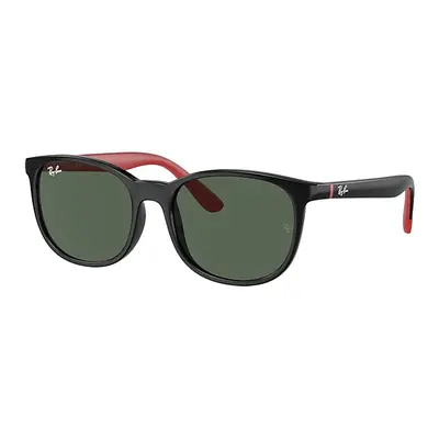 Ray-Ban Sunglasses Children Rb9079s Kids Bio-based - Black On Red Frame Green Lenses 49-16