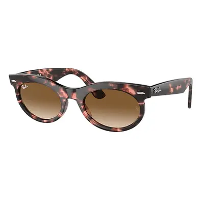 Ray-Ban Sunglasses Unisex Wayfarer Oval - Pink Havana Frame Brown Lenses 53-22