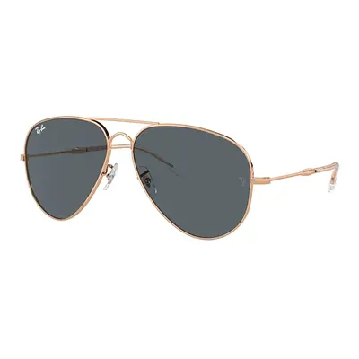 Ray-Ban Sunglasses Unisex Old Aviator - Rose Gold Frame Blue Lenses 58-14