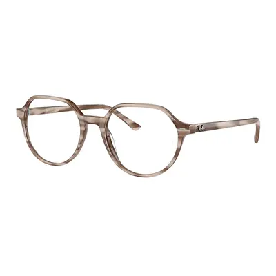 Ray-Ban Eyeglasses Unisex Thalia Optics - Striped Beige Frame Clear Lenses Polarized 49-18