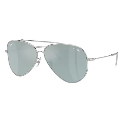 Ray-Ban Sunglasses Unisex Lenny Kravitz X Aviator Reverse - Silver Frame Silver Lenses 59-11