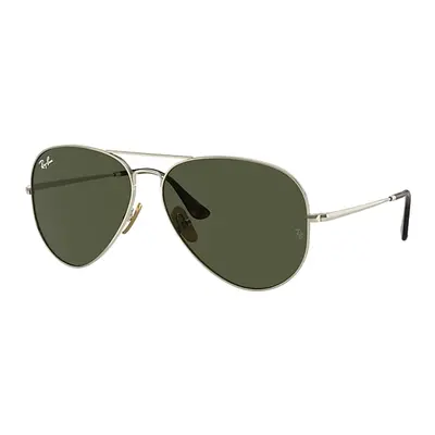 Ray-Ban Sunglasses Unisex Aviator Titanium - Arista Gold Frame Green Lenses 58-14