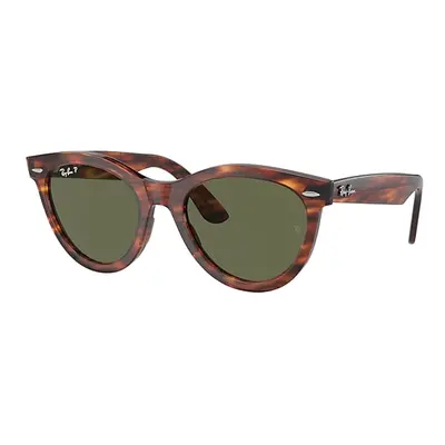 Ray-Ban Sunglasses Unisex Wayfarer Way - Striped Havana Frame Green Lenses Polarized 51-21