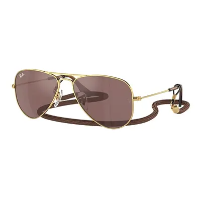 Ray-Ban Sunglasses Children Mini Aviator Summer Capsule - Arista Gold Frame Brown Lenses 52-14