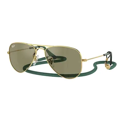 Ray-Ban Sunglasses Children Mini Aviator Summer Capsule - Arista Gold Frame Green Lenses 52-14