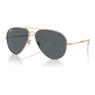 Ray-Ban Sunglasses Unisex Old Aviator - Rose Gold Frame Blue Lenses 62-14