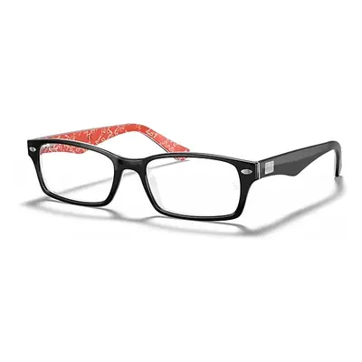 Ray-Ban Eyeglasses Unisex Rb5206 Optics - Black On Red Frame Clear Lenses 54-18