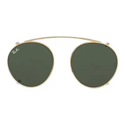 Ray-Ban Clipon Unisex Round Fleck Clip-on - Arista Gold Frame Green Lenses 49-21