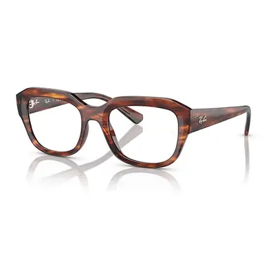 Ray-Ban Eyeglasses Unisex Leonid Optics Bio-based - Striped Havana Frame Demo Lens Lenses Polari