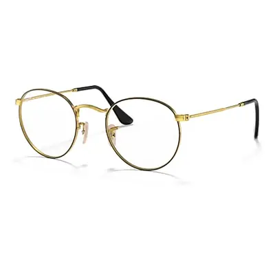 Ray-Ban Eyeglasses Unisex Round Metal Optics - Gold Frame Clear Lenses 50-21