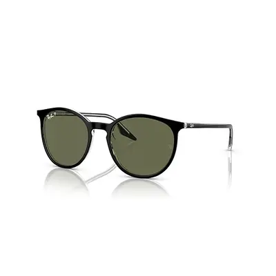 Ray-Ban Sunglasses Unisex Rb2204 - Black On Transparent Frame Green Lenses Polarized 51-20