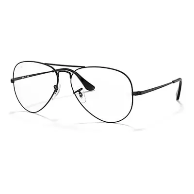 Ray-Ban Eyeglasses Unisex Aviator Optics - Black Frame Clear Lenses 55-14