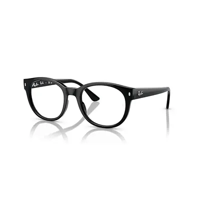 Ray-Ban Eyeglasses Unisex Rb7227 Optics - Black Frame Clear Lenses Polarized 53-21