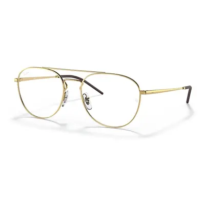 Ray-Ban Eyeglasses Unisex Rb6414 Optics - Arista Gold Frame Clear Lenses 55-18