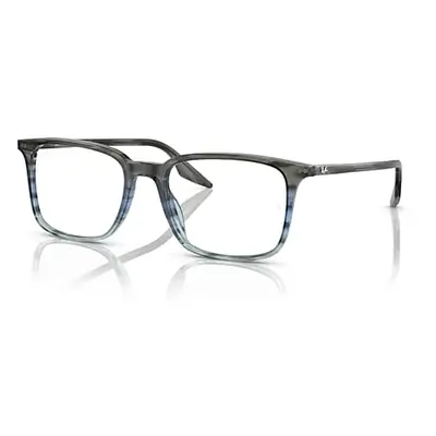 Ray-Ban Eyeglasses Unisex Rb5421 Optics - Striped Grey & Blue Frame Clear Lenses Polarized 55-19