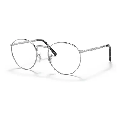 Ray-Ban Eyeglasses Unisex New Round Optics - Silver Frame Clear Lenses Polarized 47-21