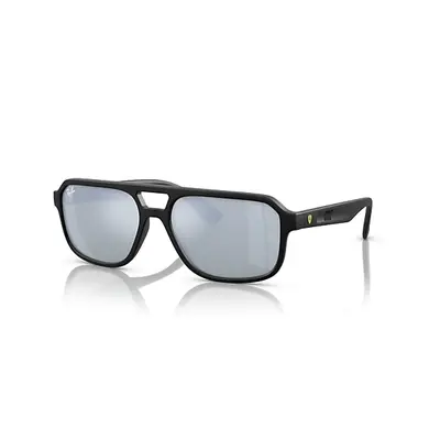 Ray-Ban Sunglasses Unisex Rb4414m Scuderia Ferrari Collection - Black Frame Silver Lenses 58-17