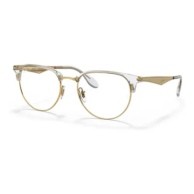 Ray-Ban Eyeglasses Unisex Rb6396 Optics - Brushed Gold Frame Clear Lenses 51-19