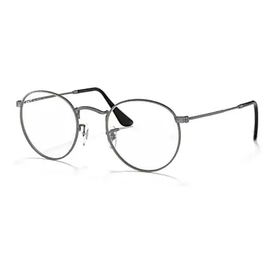 Ray-Ban Eyeglasses Unisex Round Metal Optics - Gunmetal Frame Clear Lenses 47-21