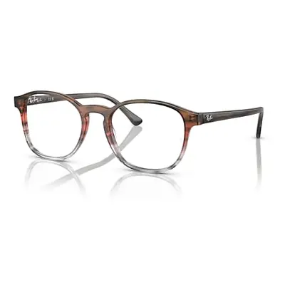 Ray-Ban Eyeglasses Unisex Rb5417 Optics - Striped Brown & Red Frame Clear Lenses Polarized 50-19