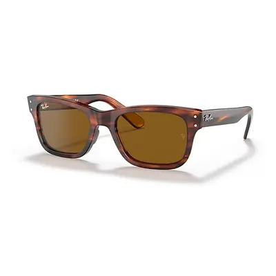 Ray-Ban Sunglasses Man Burbank - Striped Havana Frame Brown Lenses 52-20