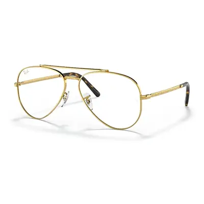 Ray-Ban Eyeglasses Unisex New Aviator Optics - Gold Frame Clear Lenses Polarized 58-14