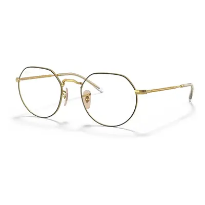 Ray-Ban Eyeglasses Unisex Jack Optics - Gold Frame Clear Lenses Polarized 51-20