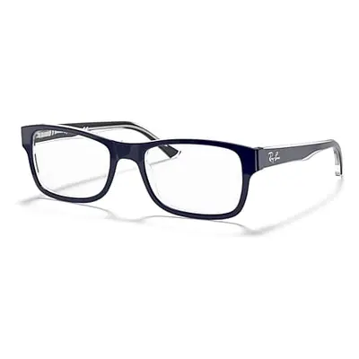 Ray-Ban Eyeglasses Unisex Rb5268 Optics - Blue Frame Clear Lenses Polarized 55-18