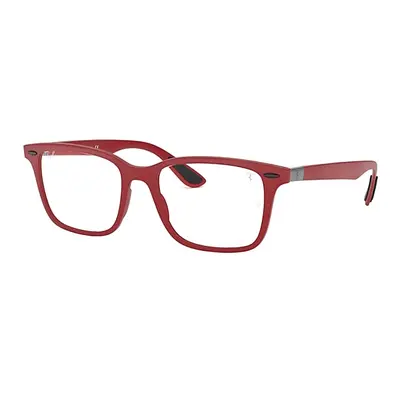 Ray-Ban Eyeglasses Unisex Rb7144m Scuderia Ferrari Collection - Red Frame Clear Lenses 53-18