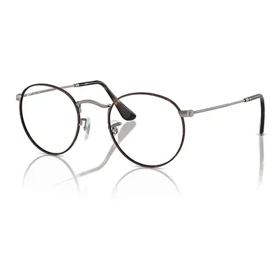 Ray-Ban Eyeglasses Unisex Round Metal Optics - Gunmetal Frame Clear Lenses 53-21