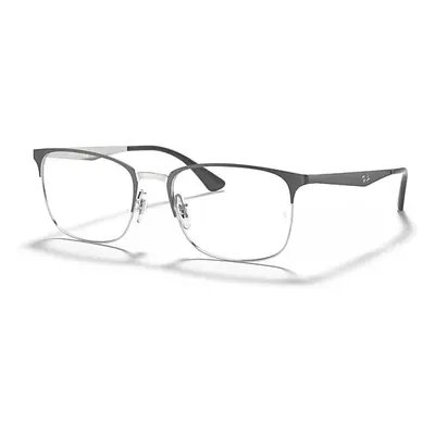 Ray-Ban Eyeglasses Unisex Rb6421 Optics - Grey On Silver Frame Clear Lenses Polarized 56-18